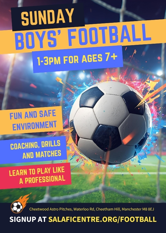 SalafiCentre's tweet photo. Asalaamualaykum wa rahmatullah

Football Coaching is on this Sunday inshaAllaah ⚽

Please bring bottles of water and wear suitable attire as we will be outdoors insha’Allaah.

⚽ 1-2pm for ages 7+

💰 £4 per session

Location: Cheetwood Astro Pitches, Waterloo Rd, Cheetham Hill, Manchester M8 8EJ

⚽ 1-3pm for ages 6+

💰 £6 per session

Location: Cheetwood Astro Pitches, Waterloo Rd, Cheetham Hill, Manchester M8 8EJ

Please arrive and collect on time.

You can Join here:

https://t.co/Q1PHXIyA3R