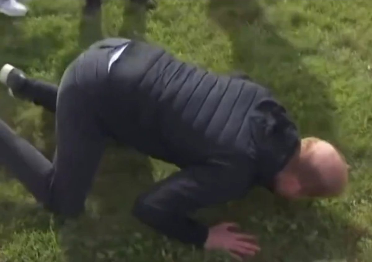 SummerRhapsody's tweet photo. #DirtyHarry #PrinceHarry kissing grass where animals have walked & pissed on. Hope he washed his dirty hands & mouth afterwards. https://t.co/h1AtuAKrnC