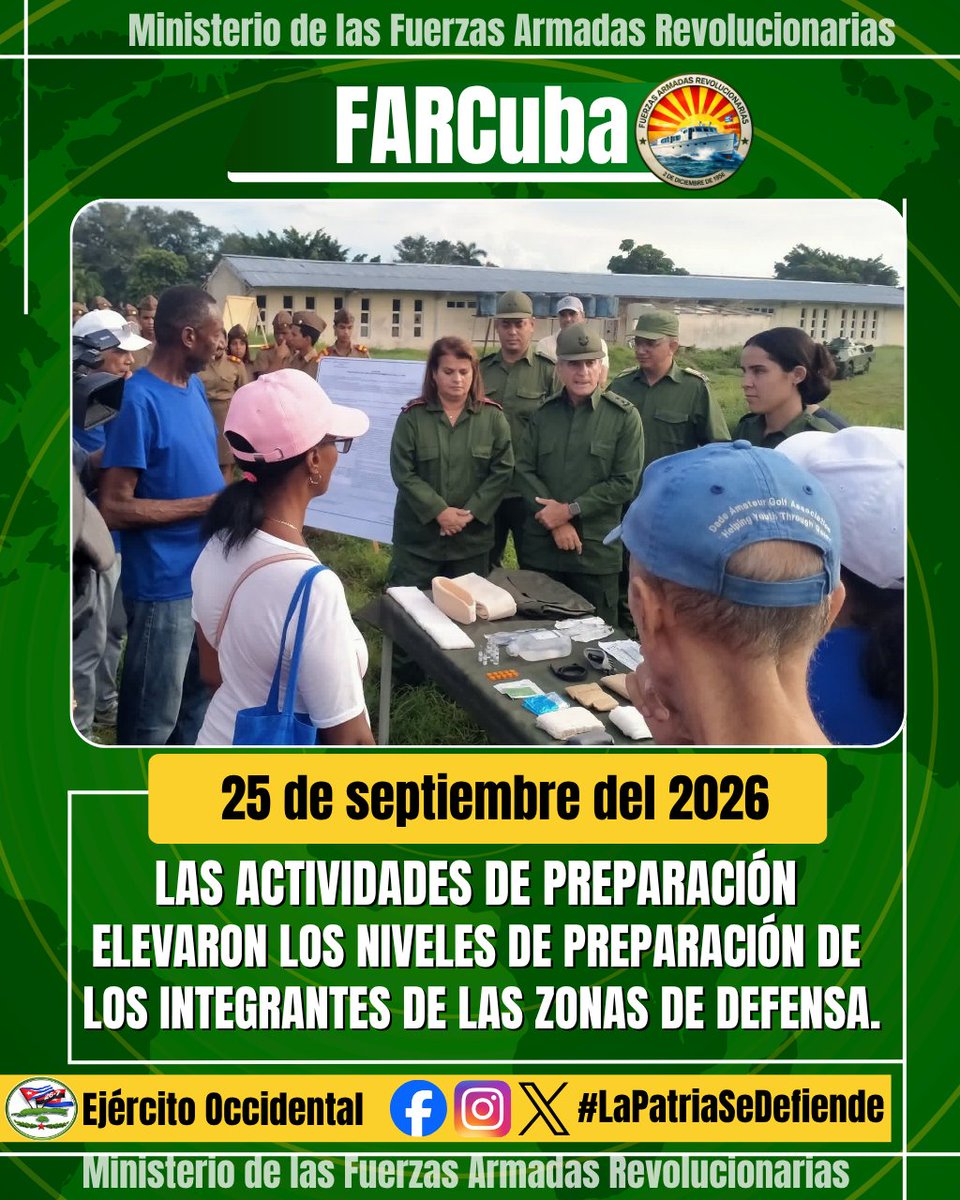 EjtoOccidental's tweet photo. ‼️EN EL DÍA NACIONAL DE LA DEFENSA SE FORTALECE LA PREPARACIÓN.

Con la presencia del Gral. de División Ernest Feijoó Eiro,dirigentes del Partido y Gobierno de La Habana, se realizaron ejercicios de tiro,arme y desarme del fusil AKM, y primeros auxilios. #FARCuba🇨🇺 https://t.co/NgFjA9FI5A