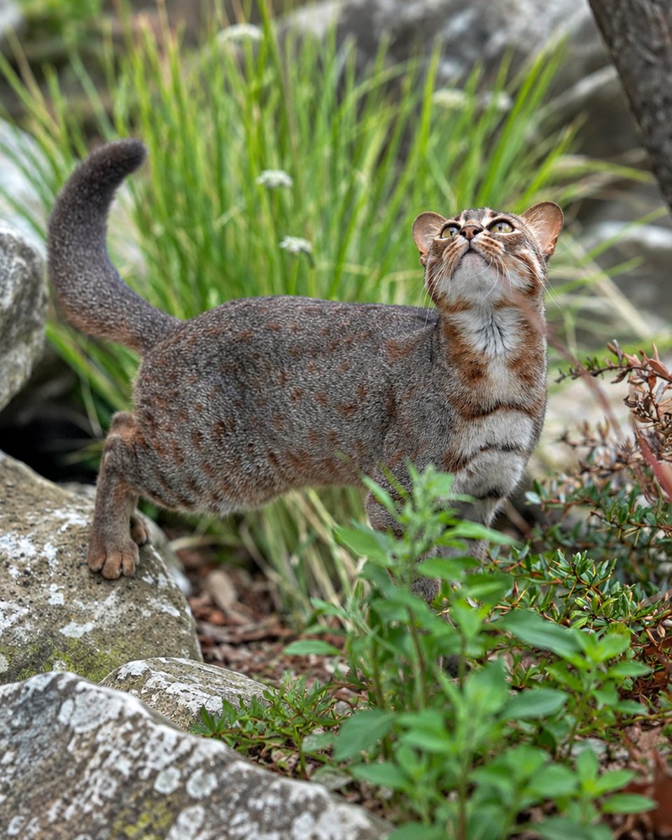 Complex's tweet photo. Meet the world’s smallest cat. 🐈

The rusty-spotted cat is the smallest wild cat species on Earth, weighing just a few pounds and measuring around half the size of a typical house cat. https://t.co/f4k4BEFZgD