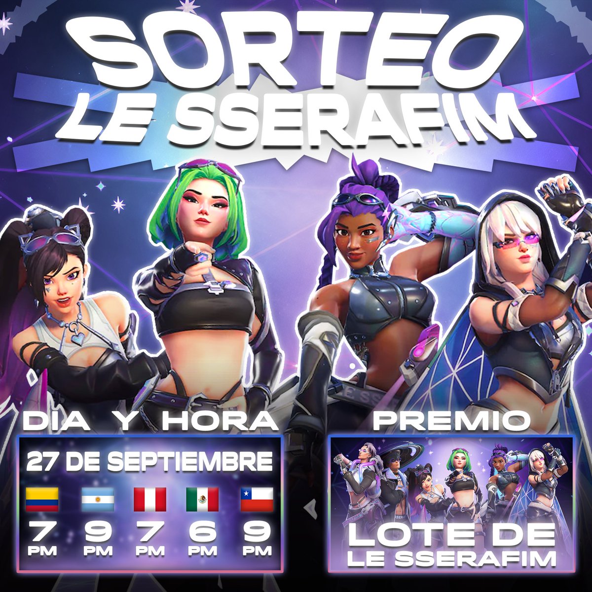 andro_rk's tweet photo. GIVEAWAY - LE SSERAFIM - GRACIAS A
@PlayOverwatch  

REQUISITOS: 
 -Seguirme en Twitch, Instagram y X https://t.co/rIELiPP9bY  
-Dar RT a este Tweet  
-Unirse a dc (opcional)   

FECHA: 
-Domingo 27/9  - 6pm hora MX
#OWLATAMLESSERAFIM #OWLATAMMegaloteGiveaway https://t.co/HzmRNHU5GN