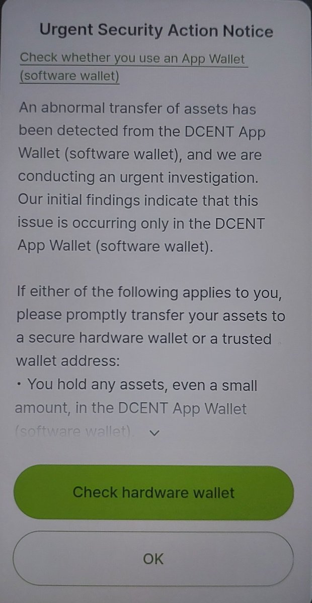 masabbasi's tweet photo. @DCENTWALLETS Isn't the hardware wallet secure? What is this warning and check for on the hardware wallet? https://t.co/X6qAv2HIQs