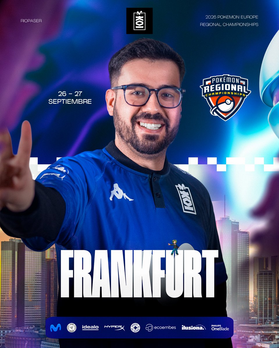 MovistarKOI's tweet photo. Mañana comienza la aventura de Eric en el Regional de Frankfurt.
Quiero ver a todos los koisitos apoyando a nuestro guerrero @riopaser durante el torneo. 🫵
#goMKOI #MKOIWIN https://t.co/TjJhlDC3o8