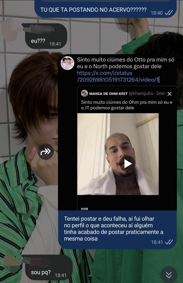 AcervoNorthOtto's tweet photo. Preciso vazar essa conversa minha e da 🛸 que acabou de acontecer no grupo das adms kkkkkkkkkk muito conectadas 

-💫 https://t.co/WILJLMIGqb