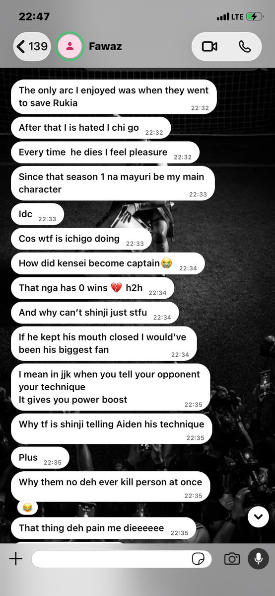 _Ayeluwa's tweet photo. My guy has been crashing out about bleach all evening 😂😂😂

Bleach fans come and defend ooo😭💔 https://t.co/QpJYfE8dVb