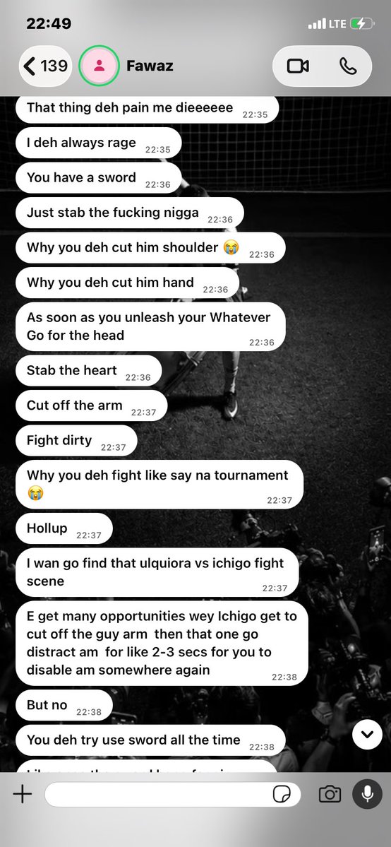 _Ayeluwa's tweet photo. My guy has been crashing out about bleach all evening 😂😂😂

Bleach fans come and defend ooo😭💔 https://t.co/QpJYfE8dVb