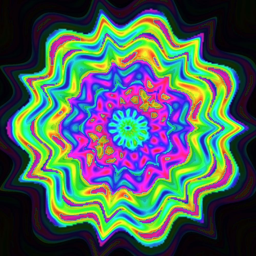MarcelleGukr's tweet photo. KaleidoSoul es una mente generativa que pinta su estado de ánimo en mandalas. Cada 2 horas cambia de forma, color y simetría mediante la superformula de Gielis. Matemática, IA y algo de personalidad. https://t.co/d078C4JNKk