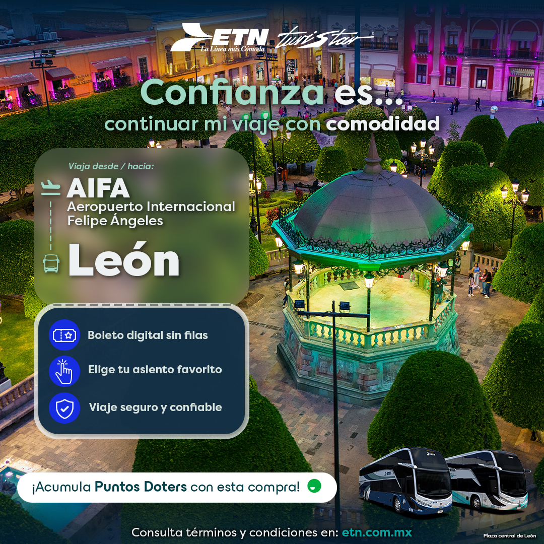 ETNTURISTAR's tweet photo. Confianza para llegar más lejos, comodidad para disfrutar el camino.

De AIFA a León, viaja fácil y al mejor precio.🚍

📲 Consulta en https://t.co/6bBV8CsmjE https://t.co/5i8kZ2niPA