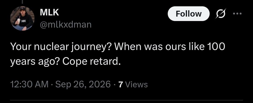 George90017's tweet photo. According to High IQ Amerimutts there were nuclear reactors back in 1926, even before the discovery of fucking neutron itself.

These are the same people who call Indians slurs. https://t.co/3HxrR1AGwA