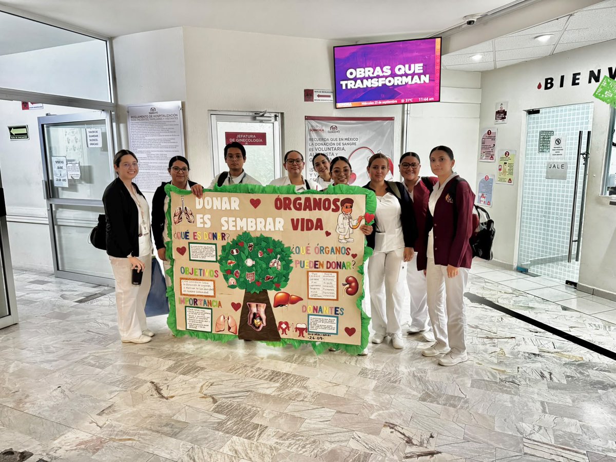 IssstesonGob's tweet photo. ℹ️ Estudiantes de la salud 🩺 que realizan su servicio social en el Centro Médico "Dr. Ignacio Chávez" de #ISSSTESON ✅ participan en la promoción por el Día Nacional de la Donación y Trasplante de Órganos y Tejidos 🫀🫁 con carteles y material realizado por ellos mismos. https://t.co/EvS961fbO0