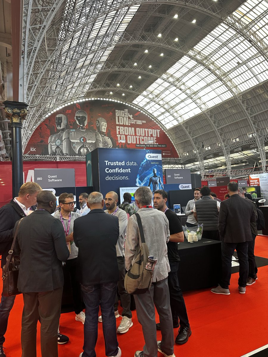 Quest's tweet photo. What's standing in your way of AI success?

Our team had a great time at #BigDataLDN meeting with customers, partners, and industry leaders to discuss the biggest challenges they're facing.

Learn how to achieve trusted, AI-ready data at speed and scale. ➡️https://t.co/ttuIv87Jhg https://t.co/bSPtqmXcxm