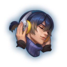 dailyaphelios's tweet photo. aphelios’ new emote « chill beats » 🤭🩵 https://t.co/fxQjk9lJLq