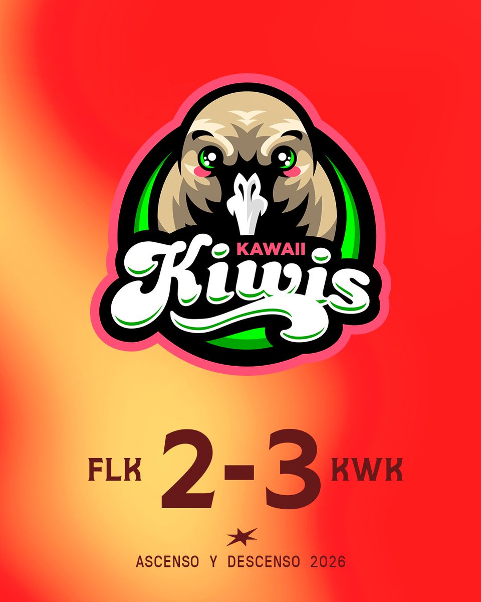 LESESPORTS's tweet photo. KAWAII KIWIS GANA EL ASCENSO A LA LES 2027 🙌🏻

🏆 @KawaiiKiwis 3-2 @FALKE_EC https://t.co/9yt4CF6YJm