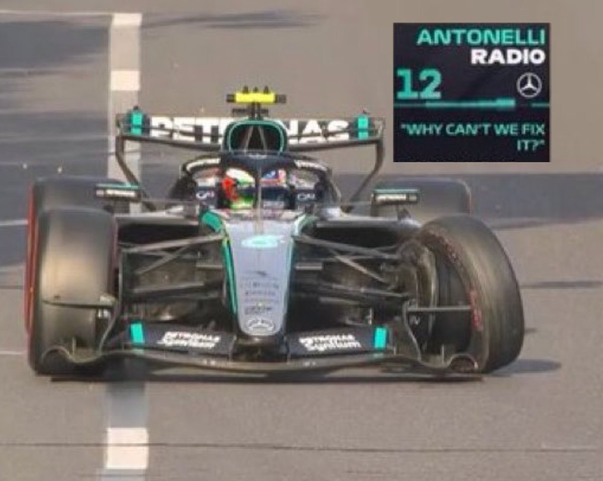 MV33Racing's tweet photo. "Why can't we fix it?"

Kimi Antonelli, Baku 2026 https://t.co/rxbm8xlKBu