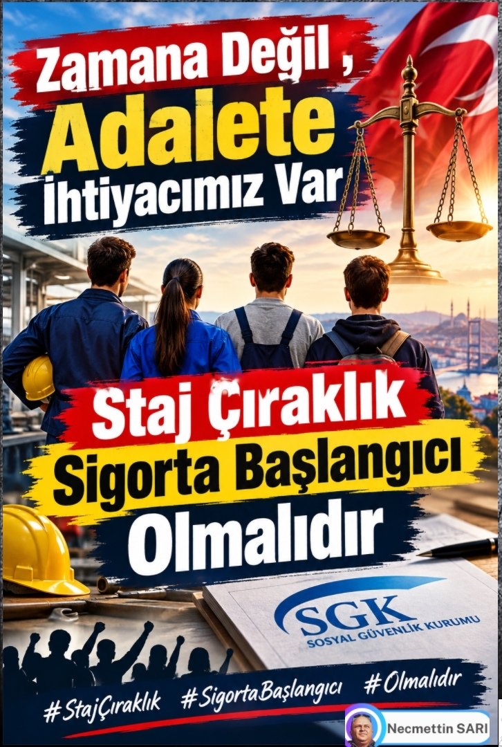 HasanAYDIN10187's tweet photo. İrademizle Son Verin 
Sayın
@RTErdogan
@dbdevletbahceli
@_cevdetyilmaz
@isikhanvedat
@Yusuf__Tekin
@memetsimsek
@MahinurOzdemir
@efkanala
@mustafaelitas
@_fatihsahin
@Hayati_Yazici
@aliihsanyavuz54
@erkankandemir
@hby34
@zorlu77
@eyupkadirinan
@abuyukgumus
@acarfaruka
@mustafademir
@avhamzadag
@ZeybekciNihat
@belginuygur10
@drbetulsayan 
@SirakayaZafer 
@drbetulsayan
@avyusufibis
@avabdullahguler
@akbasogluemin 
@abdulhamitgul
@Yenisehirlioglu
@leylasahinusta
@erkanakcay45
@ifarukaksu
@oozgurbayraktar
@bakiersoymhp 
@fevzizirhlioglu 
@buyukataman
@MKalayci42
@PrfDrFilizKilic
@ismailozdemirrr
@yasaryldrmMHP
@YildizFeti
@celal_adan
@drpelinyilik
@KarakayaMevlut
@buyukataman
@mhpvahitkayrici
@KverSemih

Biz daha çocuk yaşta başladık hayata. Kimi zaman okuldan çıkıp işyerine koştuk, kimi zaman ellerimiz nasır tuttu ama öğrendik, ürettik, emek verdik. O günlerin adı stajdı, çıraklıktı; fakat bizim için hayatın kendisiydi.
Yıllar geçti, biz büyüdük. O gün verdiğimiz emeğin bugün geleceğimizi etkileyeceğini bilmeden çalıştık. Şimdi tek istediğimiz, geçmişte verdiğimiz emeğin yok sayılmaması ve yıllar önce başlayan çalışma hayatımızın hak ettiği şekilde değerlendirilmesi.
Geçmişin yarası, geleceğin enkazı olmasın. Biz ayrıcalık değil, emeğimizin karşılığını istiyoruz. Dün çalışan çocukların, bugün mağdur yetişkinlere dönüşmediği; emeğin ve hakkın değer gördüğü adil bir gelecek istiyoruz.

Emeğin Tarihi Silinmez
#BuMağduriyeteSonVerin
#StajyerVeÇıraklara
#HakkınıVerin