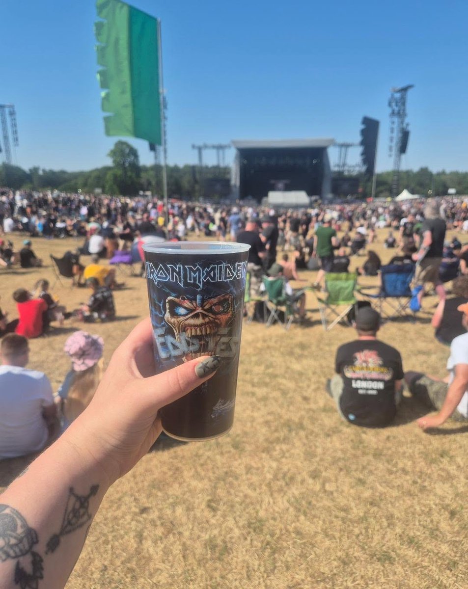 Veerzinha's tweet photo. Knebworth Festival 2026 was unforgettable! Had the best weekend with my love, amazing bands, and an incredible Airbourne goody bag with signed drum skin and sticks. Airbourne were my highlight—just wish their set was longer! https://t.co/QMlKhx1h7g