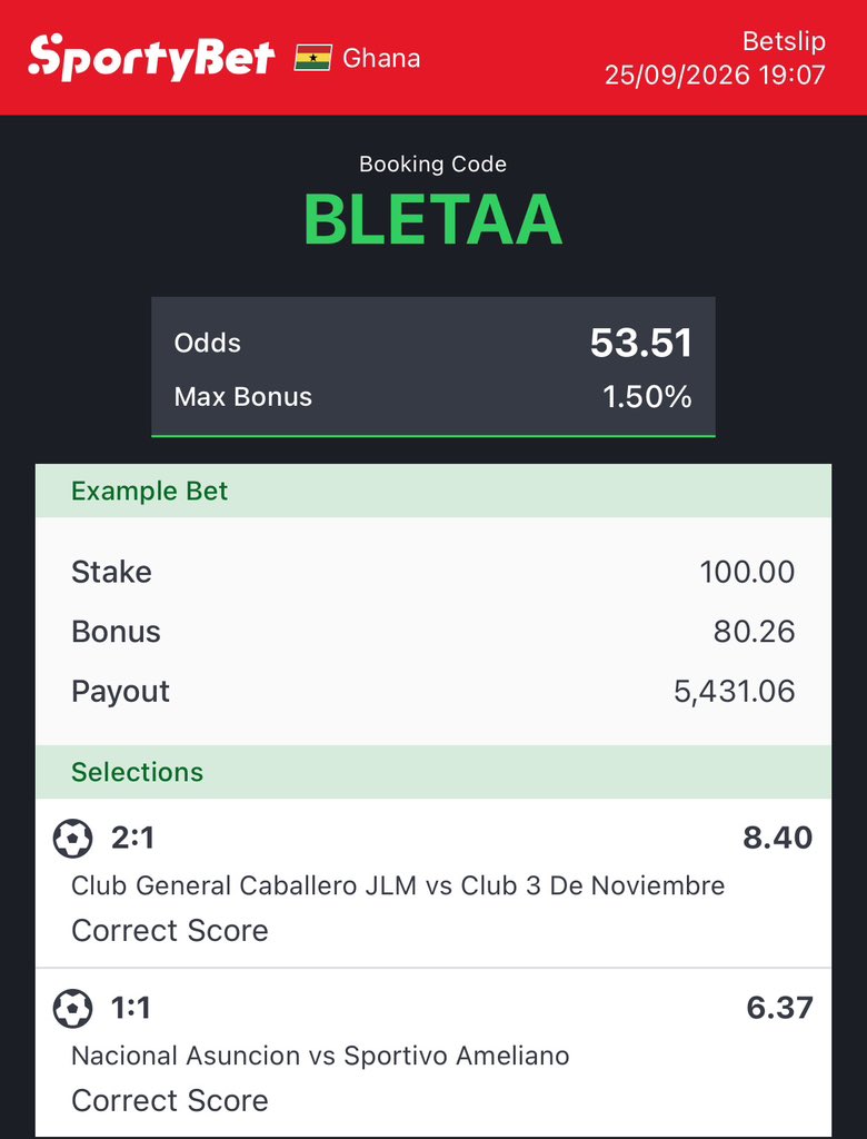 ceobestanalysis's tweet photo. 🔥⚽ FREE TIPS 2/2 CORRECT SCORE! 🎯🏆

⏰ MATCH STARTS 9:30 PM 🕧

🎫 SINGLES AND COMBINE

🍀 GOOD LUCK EVERYONE!

🙏🏾 ALWAYS PLAY WITHIN YOUR LIMIT! https://t.co/F7xgD6Olba