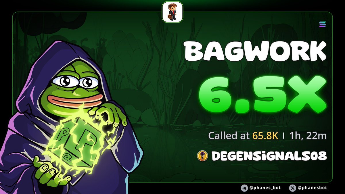 DEGENSIGNALS08's tweet photo. 🔥 $BAGWORK just exploded 6.5x! 💰🚀

🤴 CA>>
5NhN6zzDkzwXFGPFqtpTopV4ttBeZ6CWy1oRL9Rkpump

💎 Early entries are deep in profit. https://t.co/Ee1Oe24VPZ