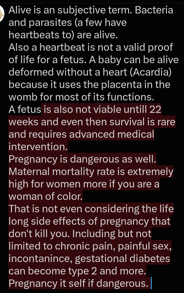 Lady_Darkside_'s tweet photo. @GoKimzilla @CollinsportME Woman should not have to endure and risk their lives in a pregnancy if they don't want to. https://t.co/yN02hFyRkZ