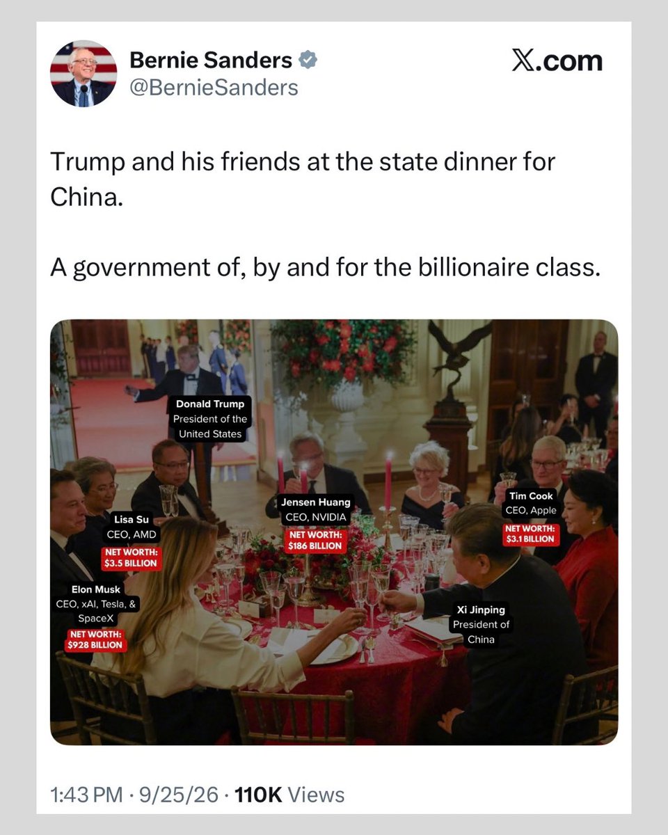 C_3C_3's tweet photo. Number of employees the companies these innovators created pay…

Lisa Su: 31,000
Tim Cook: 166,000
Elon Musk: 162,000
Jensen Huang: 42,000

Bernie Sanders: 0

They are creators and Bernie is a taker.

They are Capitalists and Bernie is a Communist.

Simple. https://t.co/4POxZfPFig