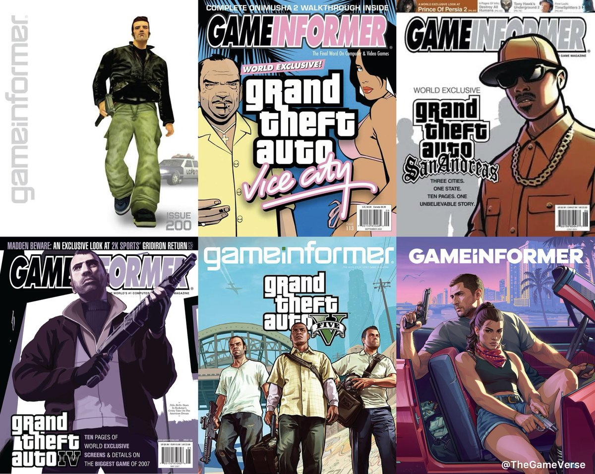 TheGameVerse's tweet photo. Game Informer x Grand Theft Auto https://t.co/J981ksHcfU
