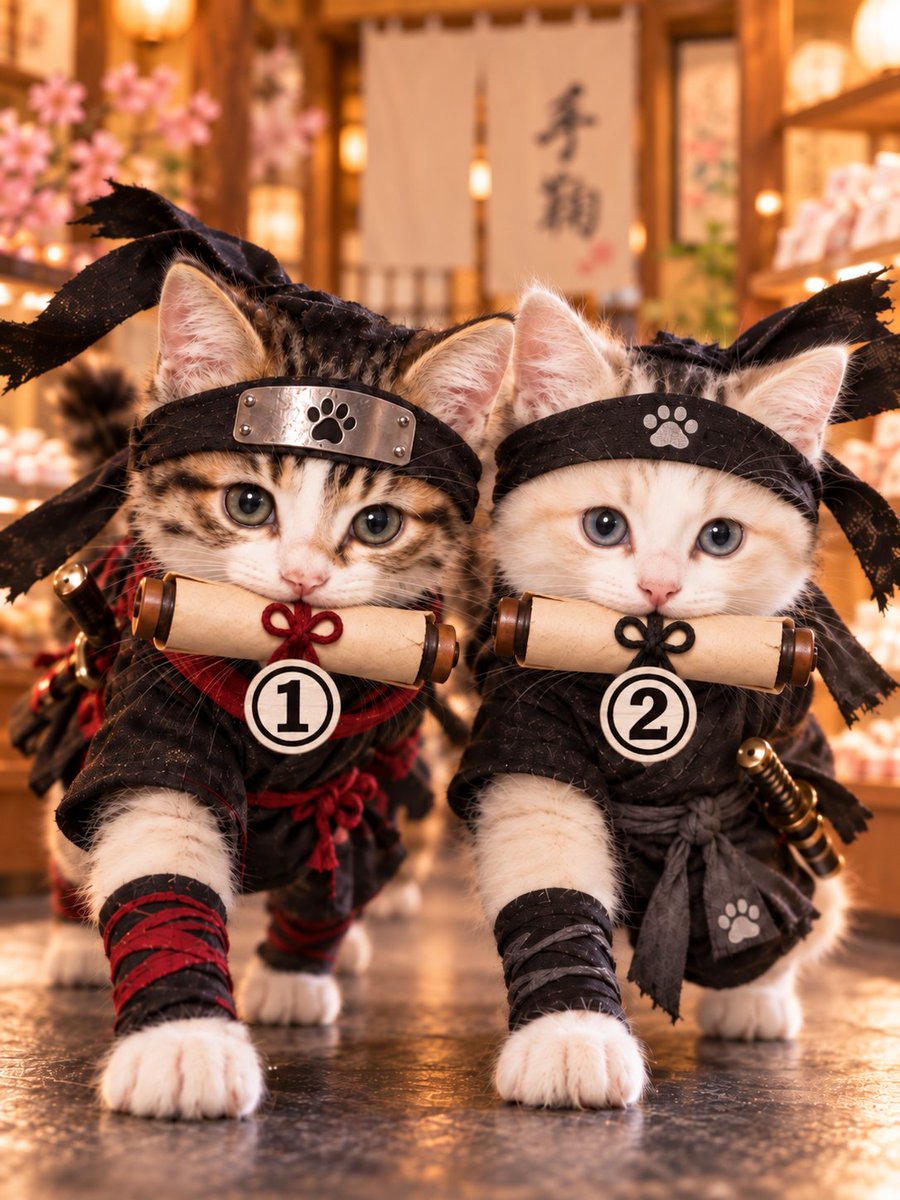 shiraishisimai's tweet photo. 【忍猫便、到着🥷🐾】
クロ&コハク
「テマリ隊長ー!雅と一華から報告書を預かってきたにゃ!」
① 雅からの報告
② 一華からの報告
任務先から届いた、姉妹それぞれの最新情報。
さて…巻物には何が書かれているのか👀📜
テマリ隊長、確認よろしくお願いします!🌸
#RAVEN #MECAT #白石雅 #白石一華 #クロとコハク #忍猫 #任務報告 #くノ一姉妹 #創作ストーリー