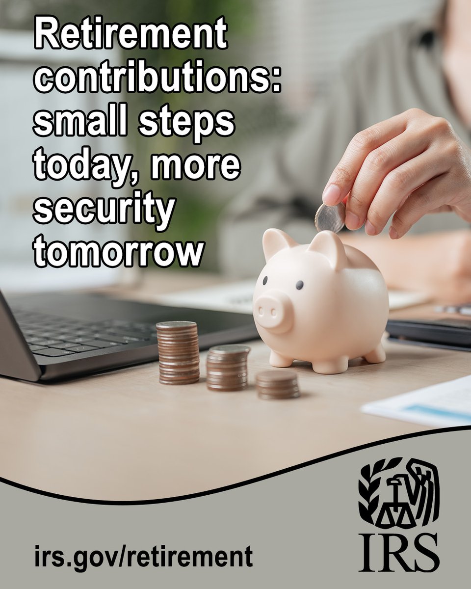 IRStaxpros's tweet photo. #TaxPros: Your clients can contribute up to $7,500 to their traditional or Roth IRA ($8,600 if they're age 50 or older) for 2026. Get more details about IRA contributions from the #IRS: https://t.co/5rfW2EsmSZ https://t.co/4kx9c8eIGp