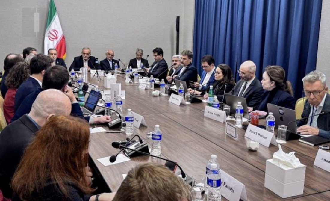 SanaELedene's tweet photo. These are the people who met with the Islamic Republic’s delegation in New York for the UN meetings. Remember their names:

1- Robert Malley, Biden’s U.S. envoy for Iran, suspended for mishandling and possibly leaking classified information. He led the Crisis Group, which was later tied to Iranians exposed as part of the Iran Experts Initiative, an influence operation run by the Islamic Regime in D.C.

2- Trita Parsi, founder of NIAC and Quincy, was exposed for close contact with Javad Zarif, Iran’s former foreign minister and architect of the JCPOA, Obama’s nuclear deal. He is notorious for undermining the US government policies when it goes against the Islamic Republic's interests and widely hated among Iranians.

3- Farnaz Fassihi, in charge of pushing regime propaganda pieces in The New York Times. She was first to publish the lie that the morality police had been dismantled while women across Iran were still being arrested for “improper hijab.”

4- Negar Mortazavi, a freelance journalist in charge of whitewashing the regime’s crimes across different media. In 2022, she lied about a bomb threat at UChicago to avoid being confronted by Iranian students at a political event. I personally exposed her lie by filing a FOIA request and calling the UChicago police department. A bomb threat never happened.

5- Barbara Slavin, with a long history of advocating for the regime in Iran.

6- Medea Benjamin of Code Pink. She needs no introduction. Meetings with Hamas officials. Delegations to Tehran. Sit-downs with Zarif. Funding from networks now under federal and congressional scrutiny. Senators have asked DOJ to investigate whether Code Pink violated FARA by acting as an undeclared agent of foreign principals, and whether its ties to designated terrorist groups cross into material support.