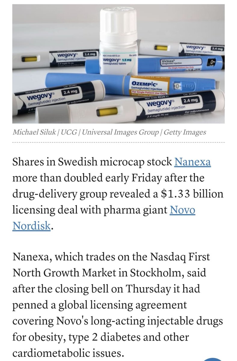 equitycaller's tweet photo. Its extremely ironic that a regulator @SEBI_Awareness that is focusing so much on #pricediscovery sets circuits of 2% /5/10/20 on many stocks.

 750 stocks are in some form of #ESM OR #GSM

If this below news was for an Indian stock. It wdve moved

Day 1 - 20%
Day 2 - 20%
Day 3 - 10%
Day 4 - 5%

That's it.

Crossed 75% price range threshold .
IT Would be put in ESM Stage 1.

You WOULD get a auto warning on trading app  while buying the stock that its ttm pe is 75+ and stock in ESM. As the rule will reflect a  living in the past valuation and not the huge future earning  the Co is being priced for. 

Kill the volumes kill the stock.
Stock would be back to Day 0 Price.

And that my friends is how  great Indian wealth is built up. It builds resilience by make the easy difficult as hell
#nanexa #novonordisk
https://t.co/76RRNKRYGR
