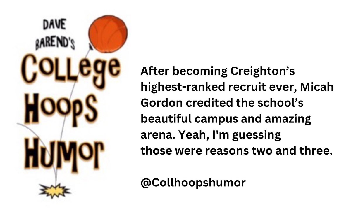 CollHoopsHumor's tweet photo. Friday's #joke The goal is #laughs Much thanks for all of the support. #collegebasketball #creighton #basketball #NCAA #college #collegehoops #jokes #humor #funny #laugh #comedy #smile https://t.co/ibgRv0WOa6