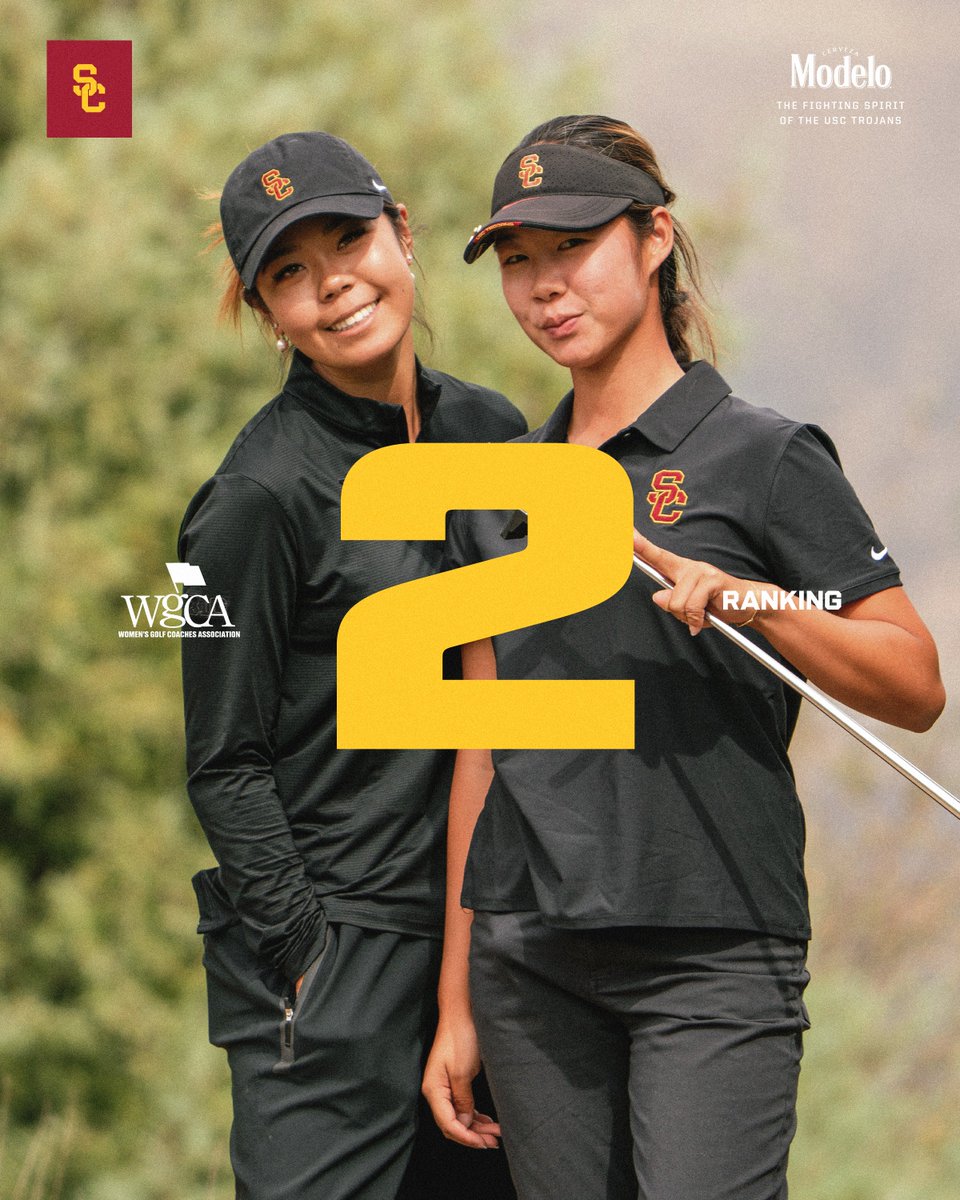 USCWomensGolf's tweet photo. Checking in at No. 2 in the @WGCAGOLF rankings! ✌️

@ModeloUSA https://t.co/5KihWLyvC2