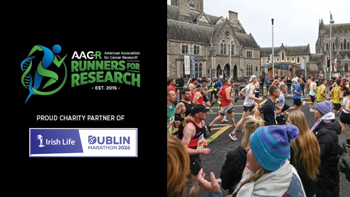 AACRFoundation's tweet photo. The AACR Runners for Research are running to save lives at the 2026 Irish Life Dublin Marathon. Support the team with a donation to accelerate advances in cancer science and medicine. https://t.co/IXEkxvXowa #Runners4Research https://t.co/rYwZv6hank