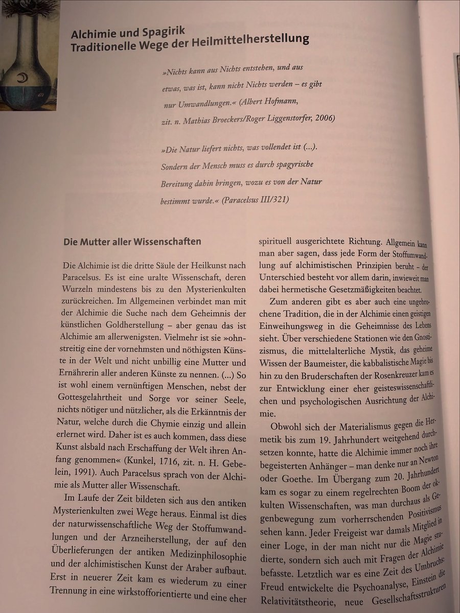 VilmaGephardt's tweet photo. Alchimie und Spagirik: Traditionelle Wege der Heilmittelherstellung. „Nichts kann aus Nichts entstehen … es gibt nur Umwandlungen. “ – Albert Hofmann. „Die Natur liefert nichts Vollendetes. “ – Paracelsus https://t.co/NY02sFRTEO