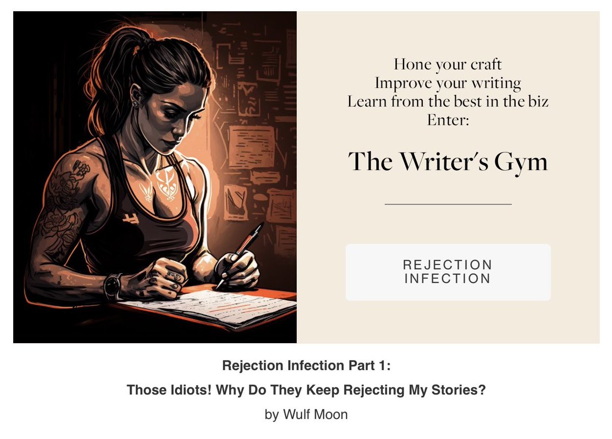 WulfMoon1's tweet photo. “Rejection Infection”—Avoid the Plague!

Free read: https://t.co/vXiIPTNa7n

#writerscommunity #writersofx #fantasywriters #writinggroup #writingadvice https://t.co/JCWUhPk6a7