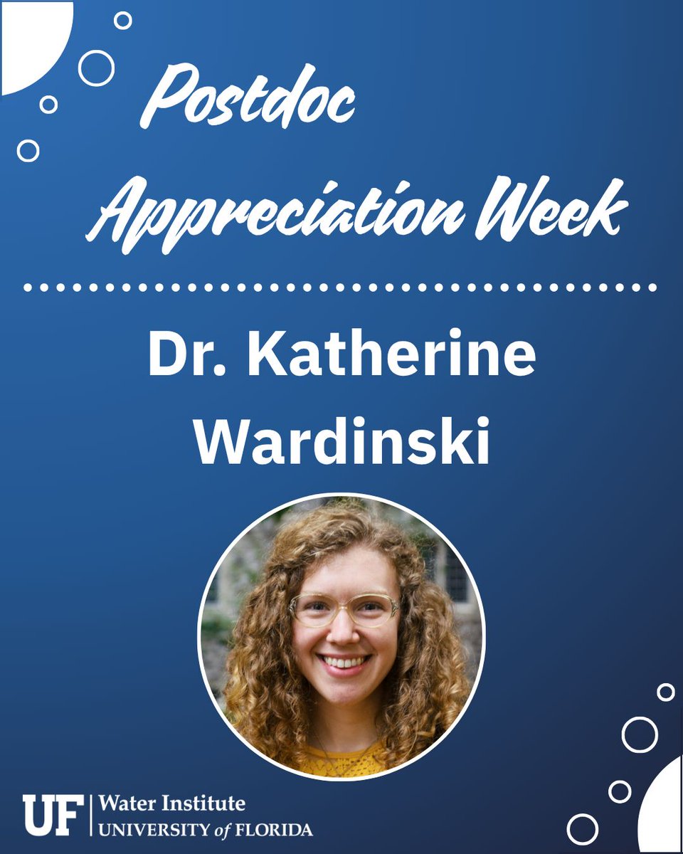 ufwater's tweet photo. On the last day of #PostdocAppreciationWeek, we're spotlighting Dr. Katherine Wardinski, who leads efforts to better understand water quality trends in the Floridan aquifer &amp; springs, collecting &amp; analyzing water samples to uncover processes that influence these water resources. https://t.co/MIgULAQotg