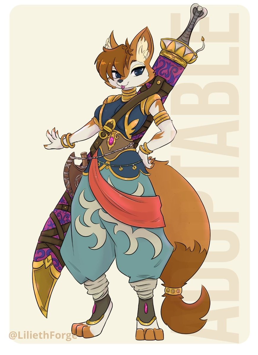 LiliethForge's tweet photo. New Auction Run!  24 hours.  
"Desert Guardian", a mischievous guardian of a temple lost amidst the sands.
The link for bids is in the comments ;)

#adopts #furryㅤㅤㅤ #furryartㅤㅤㅤ #dnd5e #originalcharacter https://t.co/KYIQOgyhTv