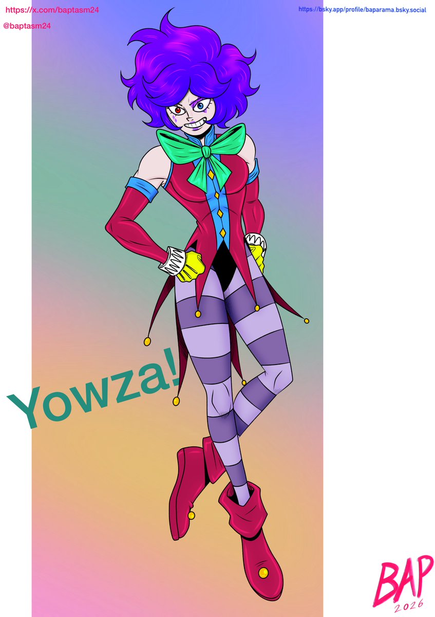 baptasm24's tweet photo. She's back! She's now! And she goes by the name YOWZA! this is my favorite redesign of my oc i ever made.
#oc #superhero #characterdesign #digitalart #procreate https://t.co/RIea0efB7m