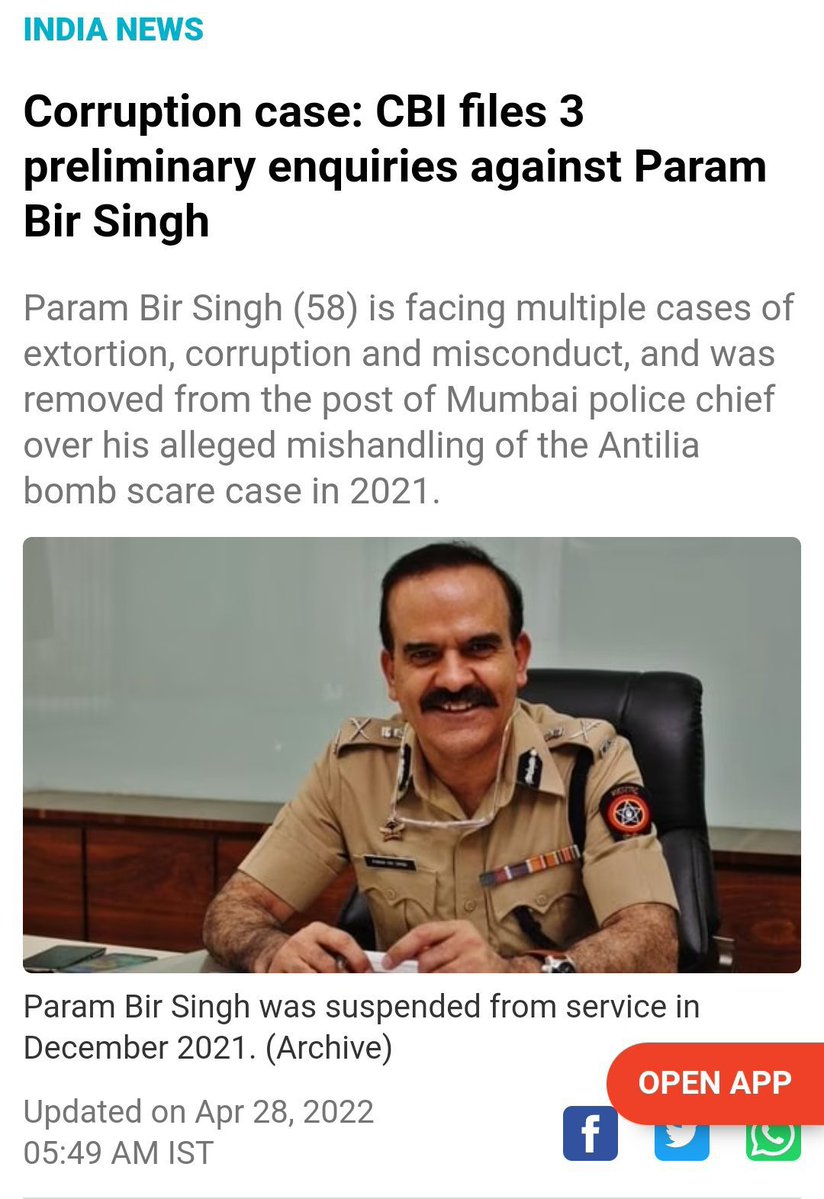 RIDDHI56987171's tweet photo. CBI Probe Vaze InSSRCase

See, Paramveer Singh is old &amp; regular customer of @CBIHeadquarters ,आना जाना लगा रहता है, महाशय का cbi में, I think that's Y CBI is friendly with him,,kbhi isko arrest nhi kiya😡🤦🏻‍♀️ #ArrestParambirSingh ASAP🔥

@PMOIndia @AmitShah

#JusticeforDishaSalian https://t.co/4nP6TvWtes
