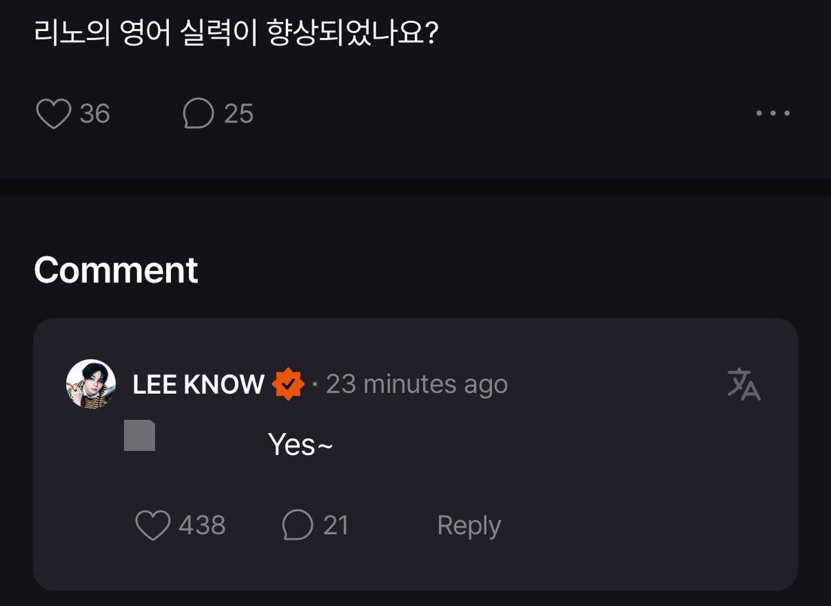 skzsfans's tweet photo. 💖: has lee know’s english improved? 

🐰: Yes~ https://t.co/xlVH92uruo