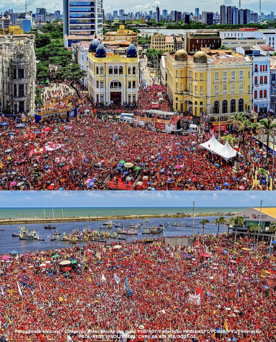 BacurauA's tweet photo. Dia ruim, hora ruim, muita chuva, depois muito calor… e foi assim! Recife entregou tudo pra Lula! https://t.co/sRjoSv6YGv