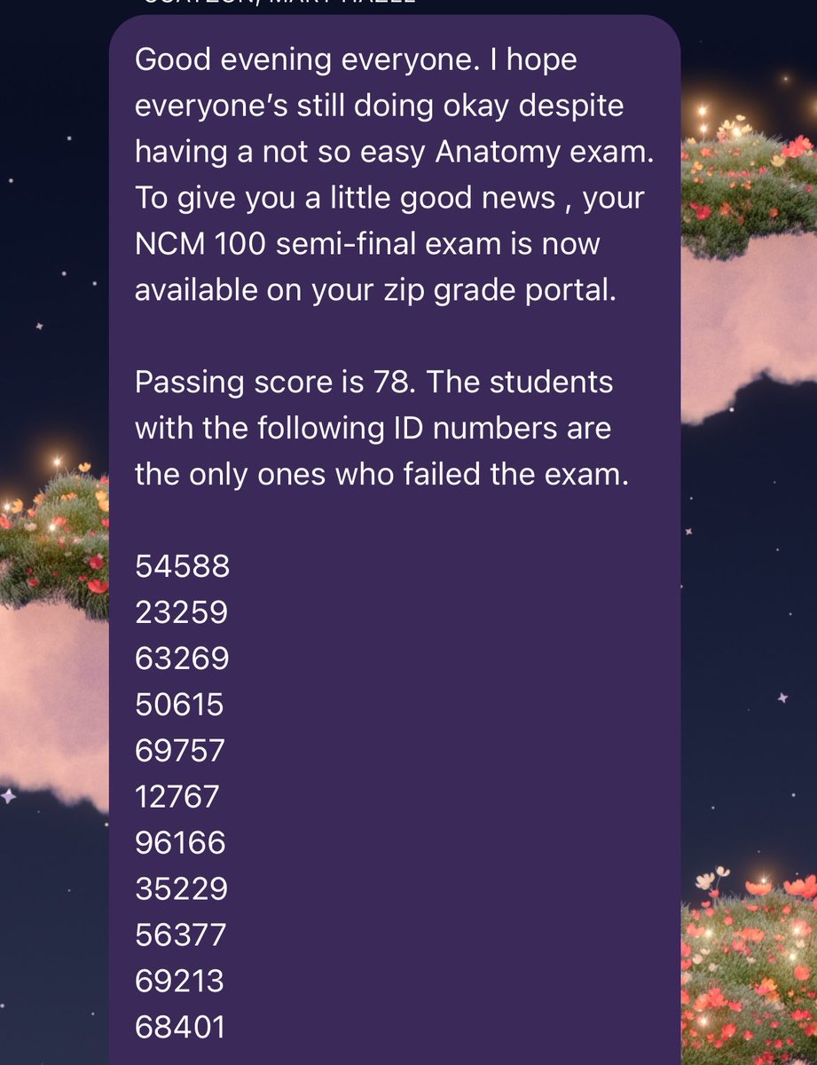 janellaabelz's tweet photo. so okay i jwu and i was so very very happy the result in NCM 100 exam is available now on our zip grade portal. I was little nervous of reading this chat of ma’am hazel so when i read this also, my student id was not mentioned there coz i tot talaga hulog kayko like superrrr 😭 https://t.co/oTuj4Cerc5