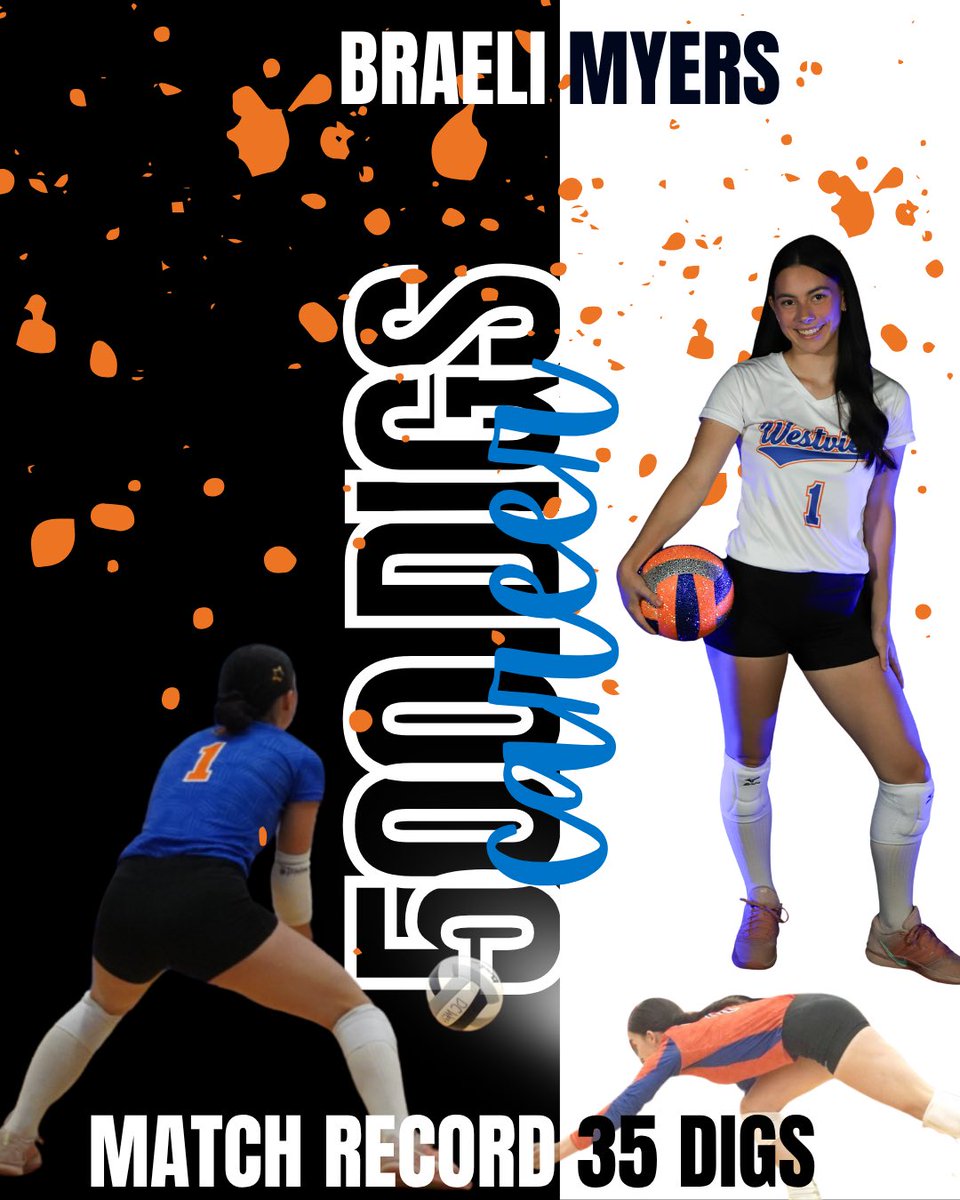 OPS_WestviewVB's tweet photo. 🧡What a night💙
A career milestone.
3 broken records.
5 set win.

These girls have shown fight all season and this is just the beginning.

🎉Braeli hit 500 career digs and set the match record with 35.

🎉Maddie set the match record for assists with 37.

🎉Josie set the match record for kills with 27.

So proud of not only these three, but the whole program. These girls push each other, make each other better and they are so fun to watch!

#oneteamonegoal