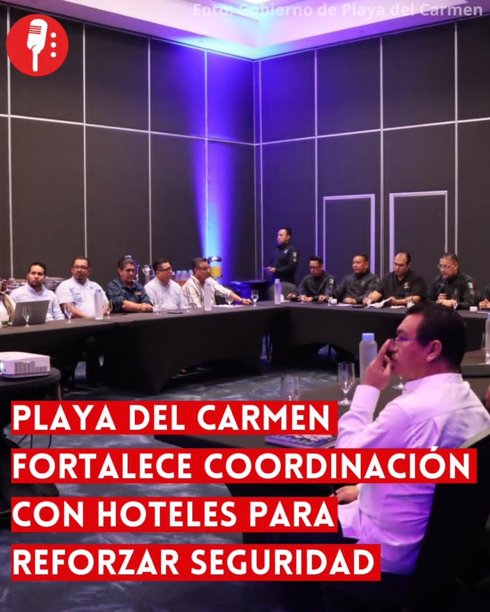 ReporterosMX_'s tweet photo. ⭕ OJO |  PLAYA DEL CARMEN FORTALECE COORDINACIÓN CON HOTELES PARA REFORZAR SEGURIDAD TURÍSTICA

La presidenta municipal de Playa del Carmen, Estefanía Mercado (@estefaniamerkdo), impulsa la coordinación entre autoridades y responsables de seguridad hotelera para reforzar la protección de turistas y trabajadores del sector. Entre enero y septiembre de 2026 se realizaron 1,332 operativos, 8 mil 424 inspecciones y 2 mil 905 patrullajes preventivos en la zona turística.
https://t.co/QiJIeCJ1iv