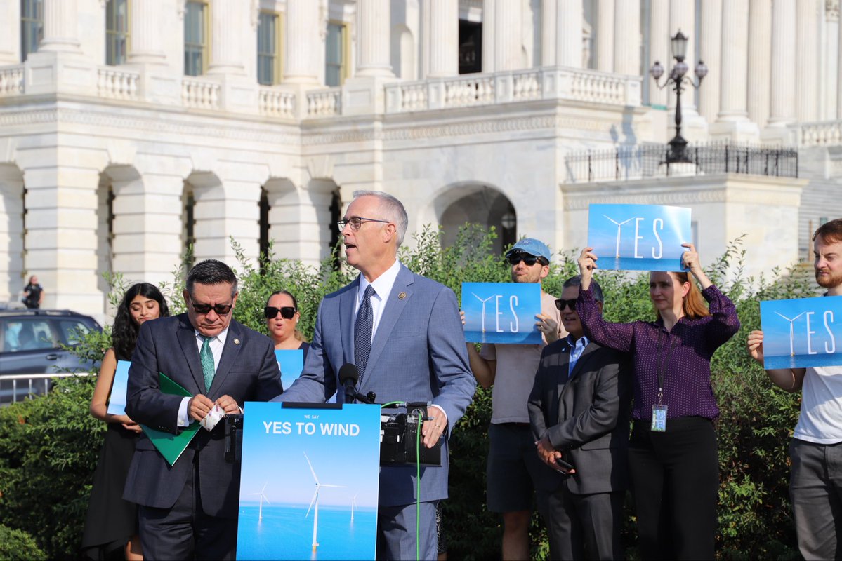RepHuffman's tweet photo. We should be investing in projects that strengthen our grid, lower costs, and deliver more power – not shoveling out $4 billion in taxpayer dollars to shut them down. 

Slashing offshore wind is a lose-lose for energy resilience and our economy.

We are standing strong against Trump’s war on clean energy and saying YES to a better path forward: offshore wind that puts more power on the grid, lowers costs, and helps meet our growing energy needs.