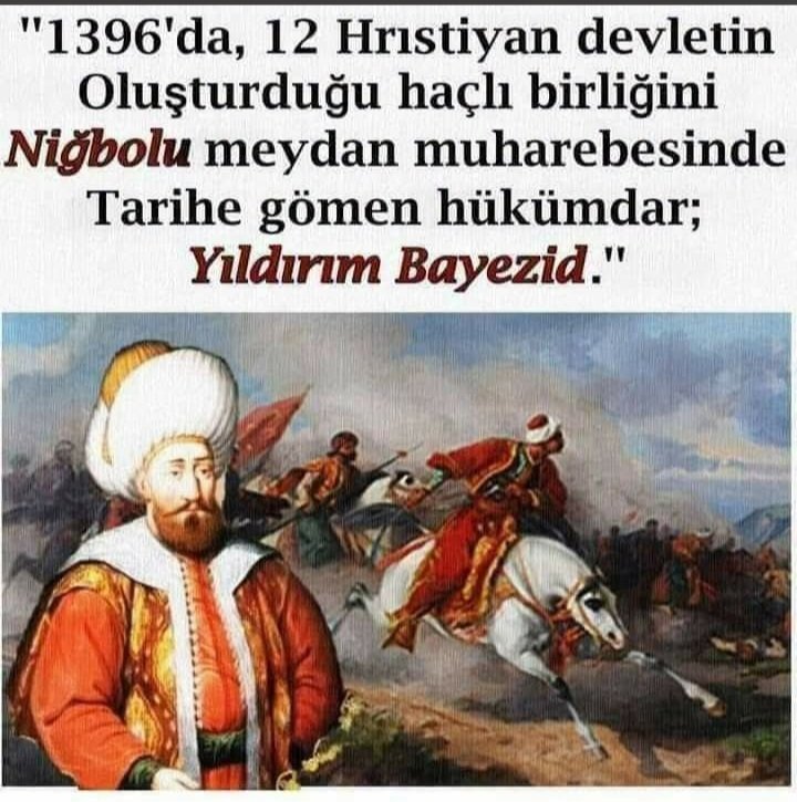 _aydin_Usta's tweet photo. NİĞBOLU ZAFERİ,  25 EYLÜL 1396
NİĞBOLU Savaşı
1364 Sırpsındığı 1371 Çirmen ve 1389 Kosova savaşlarından sonra
Osmanlı İmparatorluğu’na karşı düzenlenen 4 Haçlı seferidir
Sultan 1 Murad han'ın (Hüdavendigar) şehit olduğu Kosova Savaşı’nı kazandıktan sonra Avrupalıların
☝️☝️☝️ https://t.co/bI876ixXcC