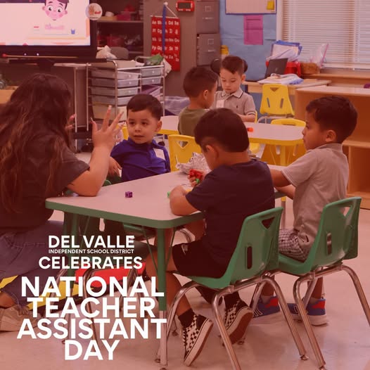 DelValleISD's tweet photo. Today we celebrate the incredible Teaching Assistants across our district who bring dedication, care, and support to our classrooms every day. Thank you for all you do! ♥️ https://t.co/hCxGMtA1No