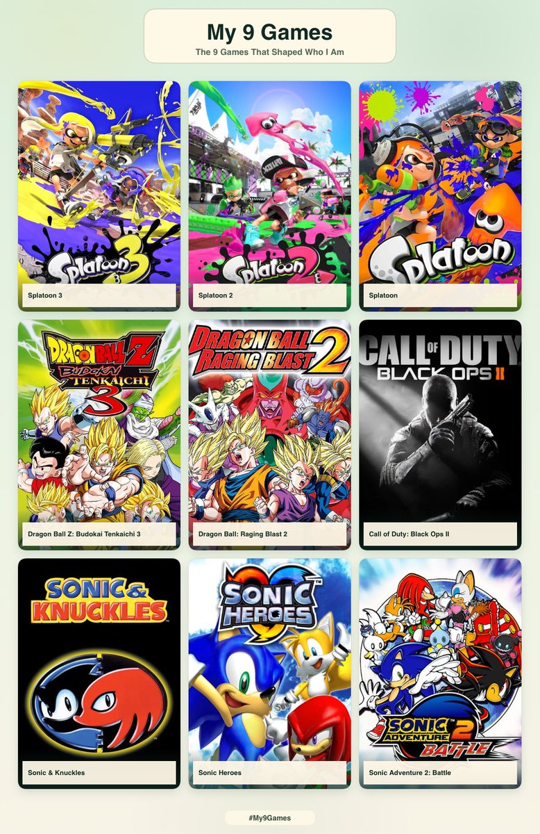sadiadetp's tweet photo. Que des banger, mention spécial à Splatoon 2 et 3. 

J’aurais pu mettre GTA San Andreas ou GTA 4 à la place de BO2. https://t.co/i4fNNrRK0R
