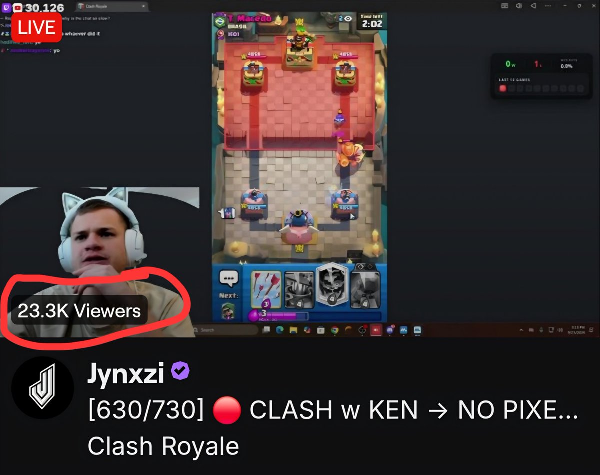 FFlevi_'s tweet photo. Who else is pulling these viewers playing clash royale? https://t.co/bgLIpcLvu1