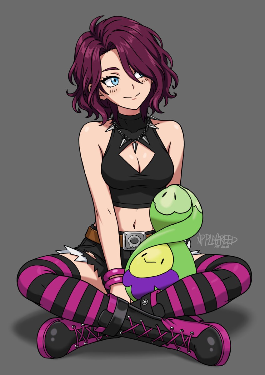 RingoApplegreed's tweet photo. Cool C0mm for @ mossirai of their lovely OC as a Pokémon trainer and their shiny Roserade ! https://t.co/vCJFDbVA1v
