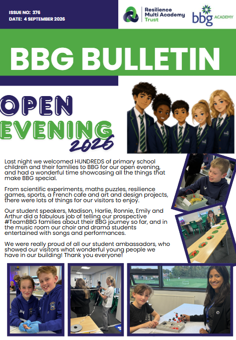 BBGAcademy's tweet photo. Another week done, and an amazing evening showing prospective #TeamBBG💙💚💙 families. Read all about it in this week's Bulletin:

https://t.co/rgNkv225zA https://t.co/D85XraqaBk